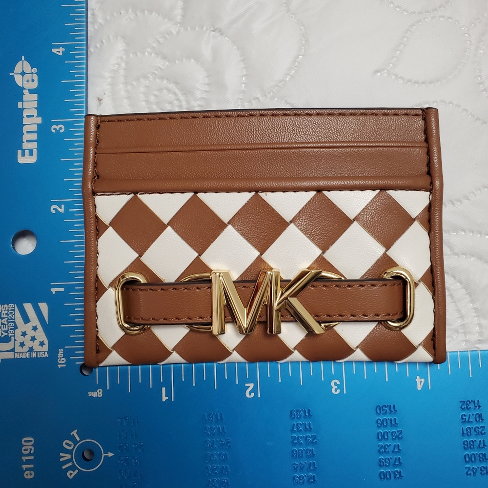 Michael Kors Reed Luggage Card Holder Wallet Leather - Picture 6 of 6